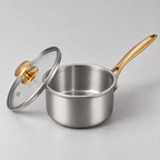 Forneau 18cm titanium saucepan and its glass lid, brass handle