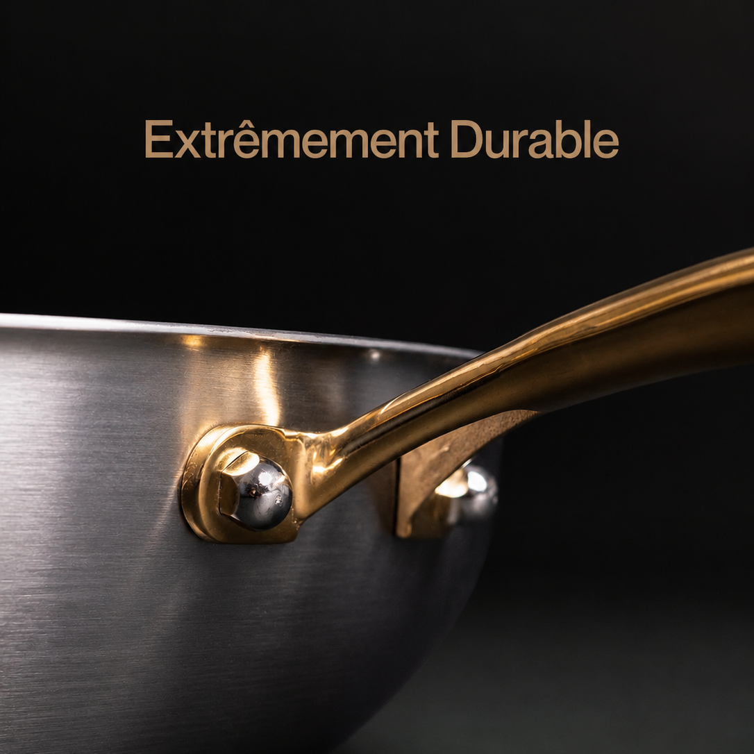 Wok en Titane Pur Forneau® 24 cm — Sans PFAS, Compatible Induction