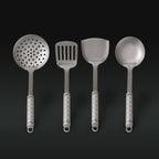 Set d'Ustensiles en Titane Pur Forneau® — 4 Pièces, Sans Plastique
