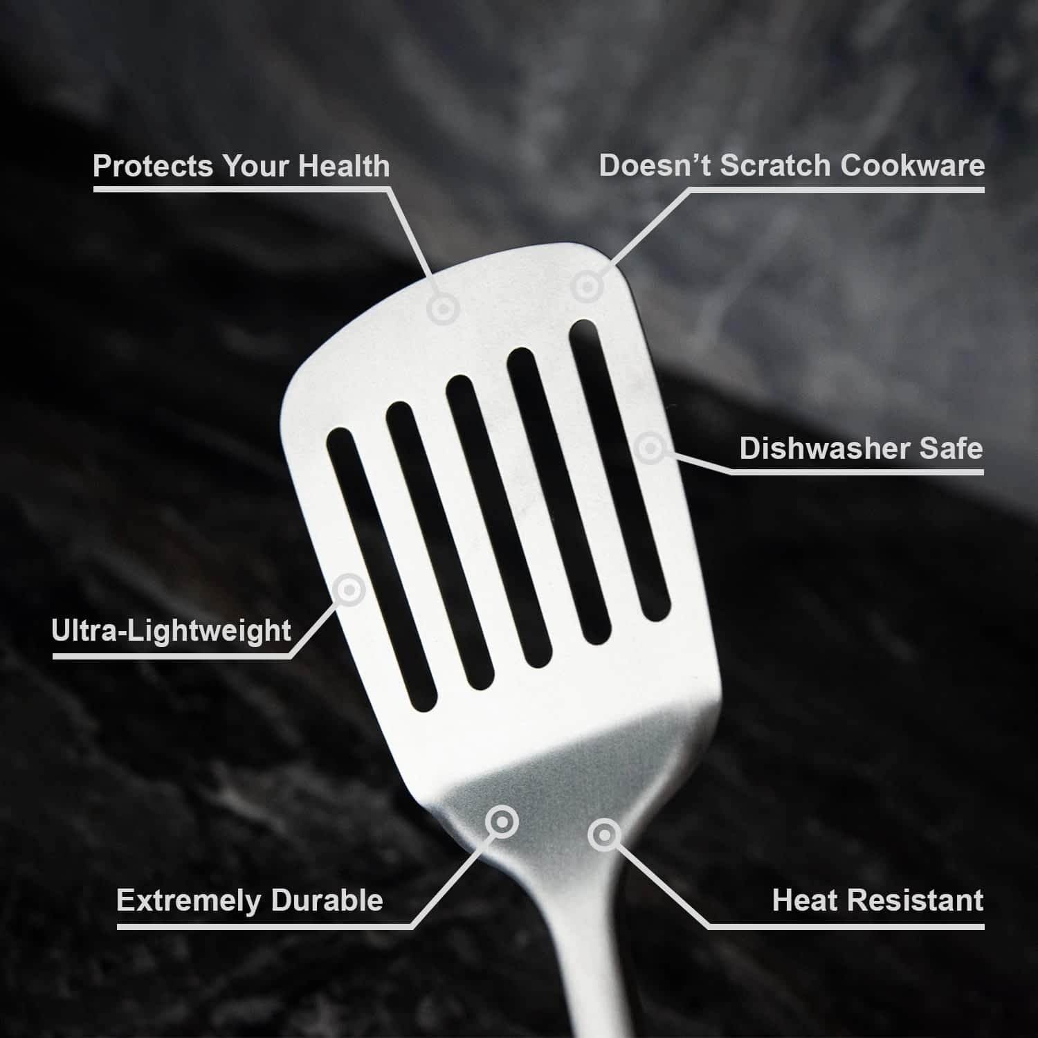 Set d'Ustensiles en Titane Pur Forneau® — 4 Pièces, Sans Plastique
