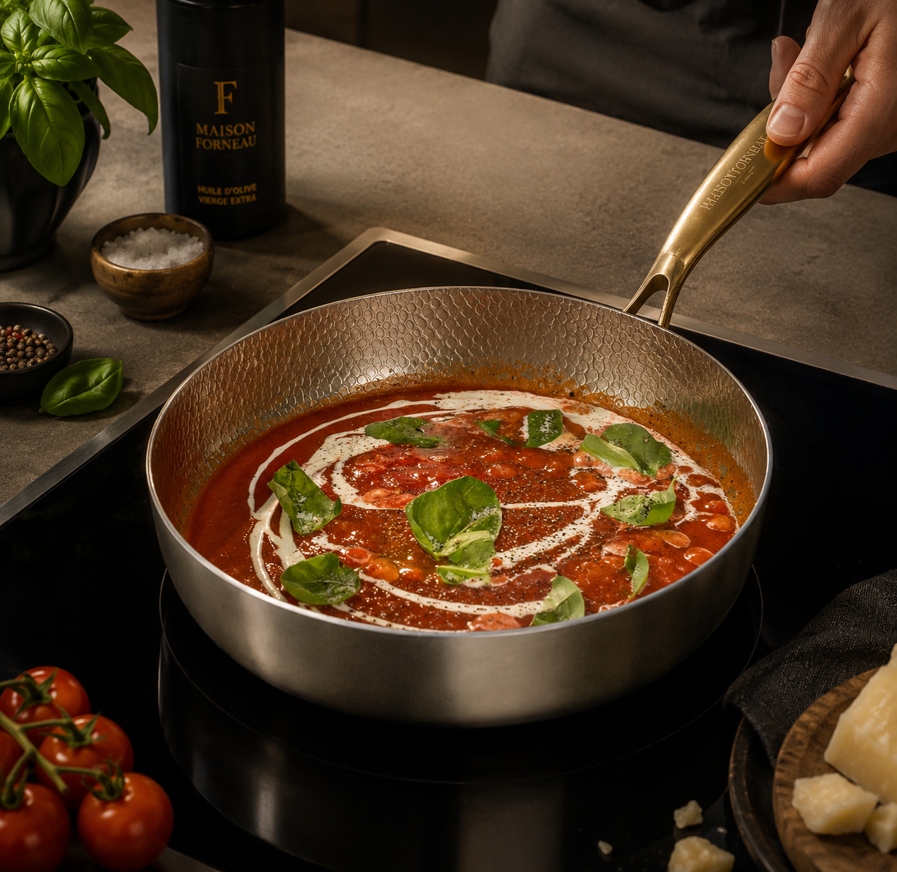 Sauteuse en Titane Pur Forneau® — Sans PFAS, Compatible Induction